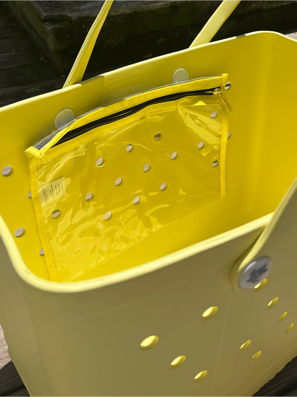 Yellow Rubber Tote Bag - Picture 4 of 7